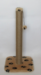 Когтеточка-столб для крупных кошек 60*60*160 см, мех "Рыжий кот"